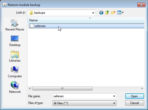 Zoek op uw computer de file die u wilt importeren: Klik op de file en daarna op Open.
