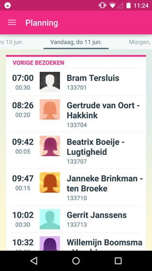 Planning in de Nedap Ons app In het planningscherm kun je je planning van een aantal dagen bekijken. Op het moment is het mogelijk om je planning van gisteren tot en met overmorgen in te zien.