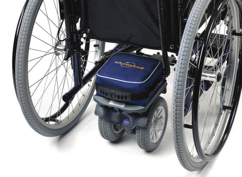 Dubbel wiel Reverse XL De Dubbel wiel XL wordt letterlijk in enkele seconden onder elke rolstoel gemonteerd, waarna u bijna niet meer hoeft te duwen.