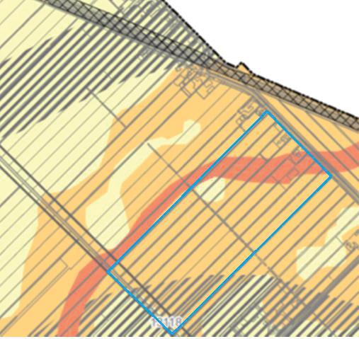 Figuur 6. plangebied op de archeologische beleidsadvieskaart gemeente Zuidplas. Het plangebied is in het blauwe kader aangegeven. Figuur 7.