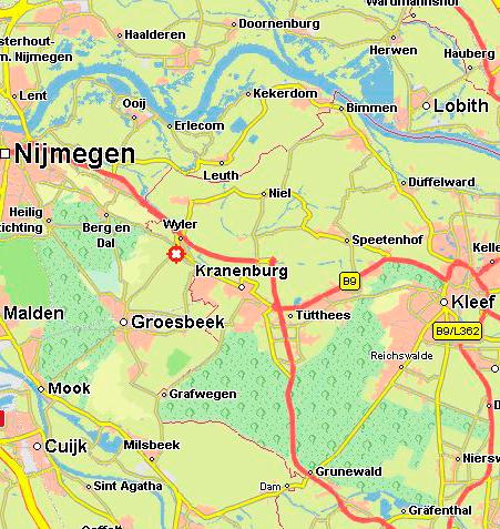 Ligging en omgeving: Het bedrijf is gelegen aan Wylerbaan 30 te Groesbeek.