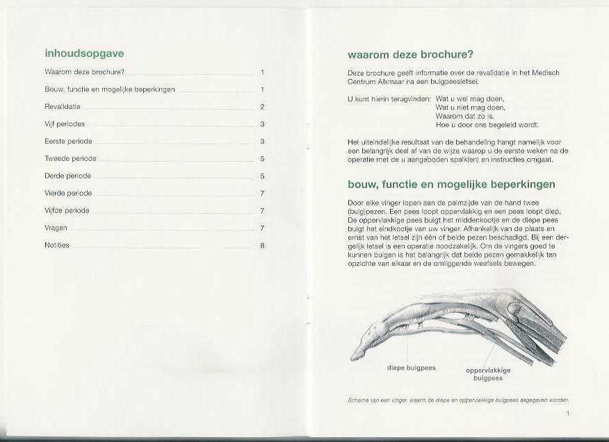 Waarom deze brochure? Deze brochure geeft informatie over de revalidatie in het Gemini Ziekenhuis na een buigpeesletsel.