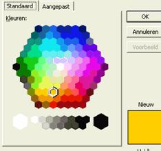 Je tekstvak is nu smaller geworden (zie pijl ) - Kies een kleur (zie pijl ) - Klik op OK - Maak een aantal nieuwe tekstvakken en typ er tekst in.