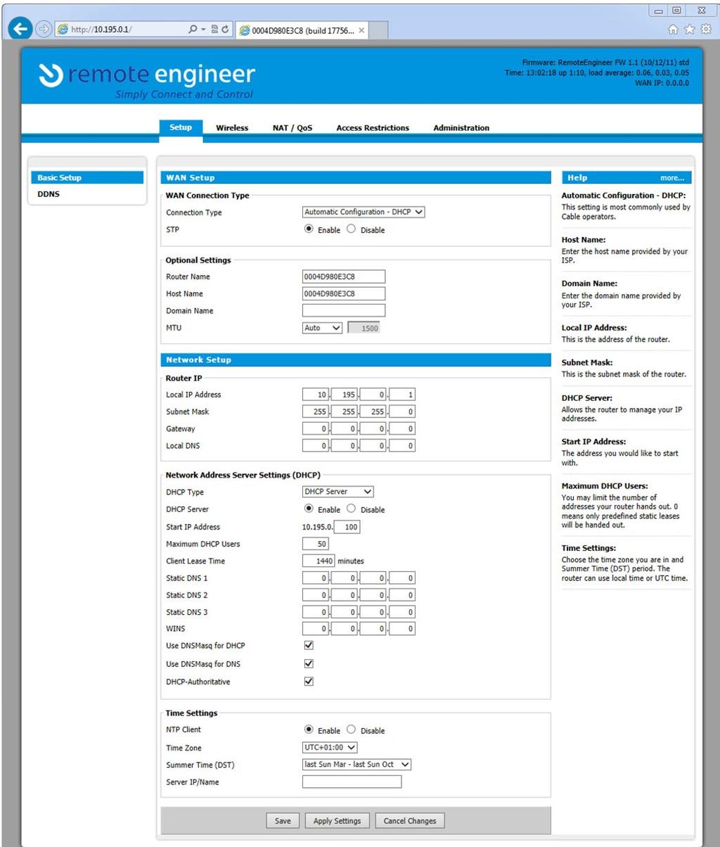 Login After filling in your username and password you are connected to the Router