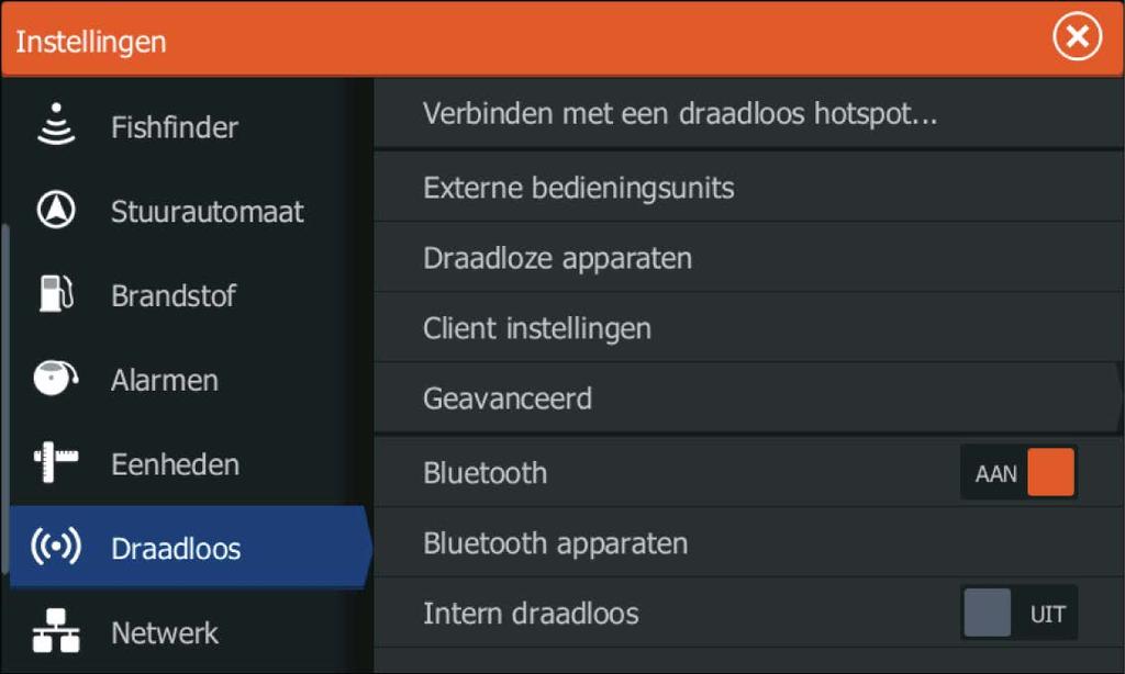 Naar verwissel ze rond, ontkoppel de aangesloten Power-Poles. En dan Beeldverlichting uitschakelen en op Bluetooth in de draadloze instellingen dialoog om de Bluetooth-geheugen.