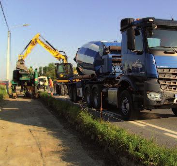 fietspad langs de N35-N364 te Diksmuide is 700 m lijnvormig element aangelegd met beton waarin 50 % van het grove kalksteenslag vervangen werd door hoogwaardig betongranulaat (8/20).