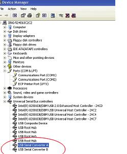 Opmerkingen: Als u na installatie USB Serial Converter van de Device