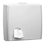 opgebruikt. Dankzij het mooie, compacte design kan de dispenser zelfs in de kleinste sanitaire ruimte worden geïnstalleerd. Door het slimme design van de dispenser is de snijkant beveiligd.