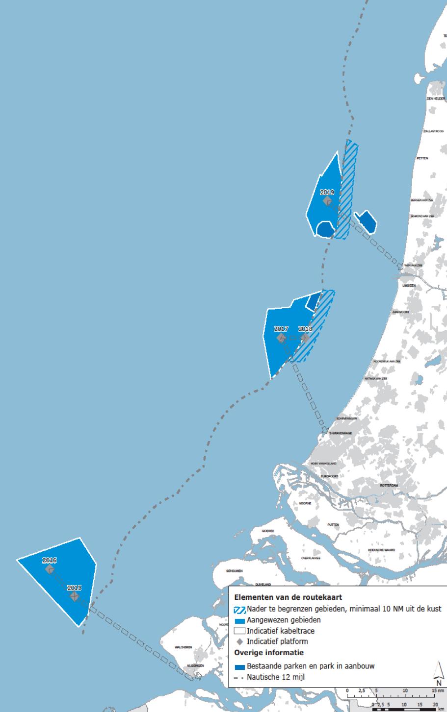 Routekaart Tenderschema: gebied MW Jaar Borssele 700 2015