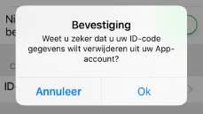 1. Open het instellingen menu door linksbovenaan in de app te klikken op het tandwieltje (ios) of rechtsbovenaan op de drie stippen onder elkaar te klikken ().