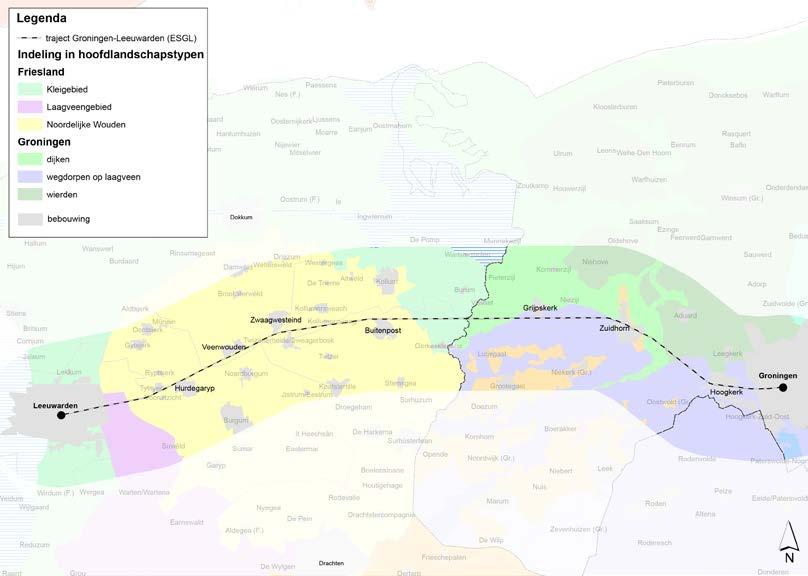 Figuur 6.2 Landschapstypen binnen het studiegebied zijn de specifieke kernkwaliteiten van dit landschapstype aan beide zijden van het spoor duidelijk aanwezig en goed herkenbaar: Kleinschalig patroon.