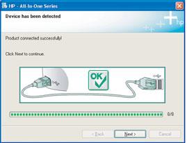 A2 USB-kabel aansluiten Windows-gebruikers: a Volg de instructies op het scherm tot u wordt gevraagd de USB-kabel aan te sluiten. (Dit kan een paar minuten duren.