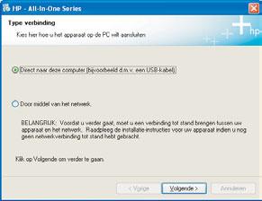 Sectie A: USB-verbinding A1 De juiste cd plaatsen Windows-gebruikers: Macintosh-gebruikers: a Plaats de HP all-in-one Windows -cd. b Volg de instructies op het scherm.