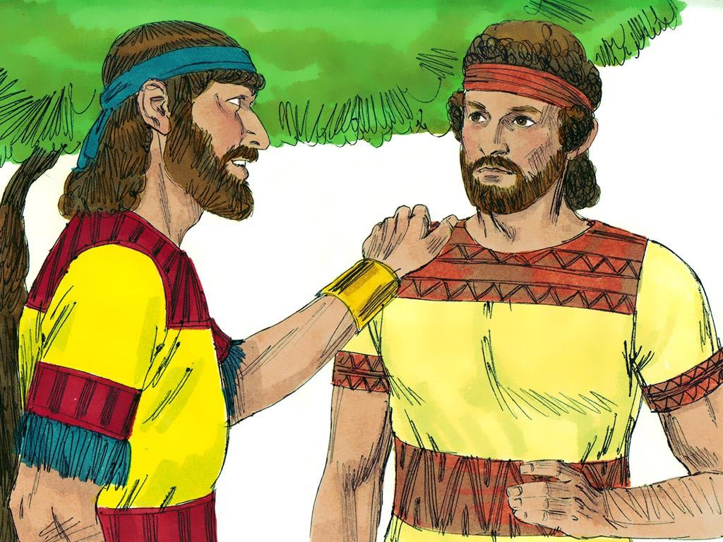 Wat beloofde Saul zijn zoon Jonathan en welke taak kreeg David te doen? 1 Samuel 19:6 6 Saul luisterde naar de stem van Jonathan en Saul zwoer: Zo waar de HEERE leeft, hij zal niet gedood worden!