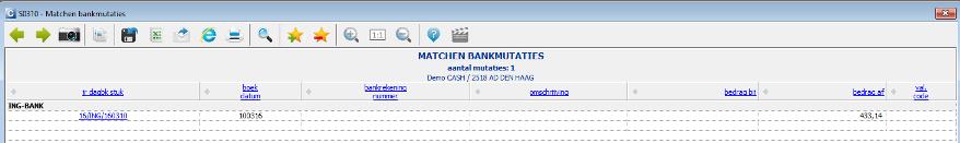 Stap 5: Mutaties die niet gematcht konden worden Elke keer dat u uw administratie opent, worden uw bankmutaties van de vorige dag(en) volledig automatisch in uw administratie