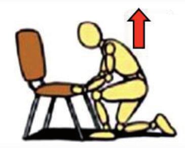3 Blijf op uw voorarmen steunen om uw zitvlak naar omhoog te heffen. Trek uw benen bij. 4 Steun op beide voorarmen, handen en knieën.