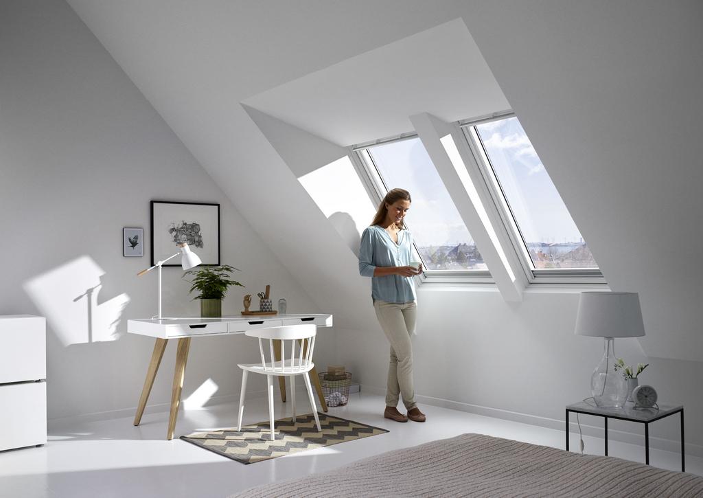 VELUX dakkapel basis Een uitstekend concept Met de VELUX dakkapel basis kunt u eenvoudig en snel de bruikbare ruimte onder uw schuine dak te vergroten.