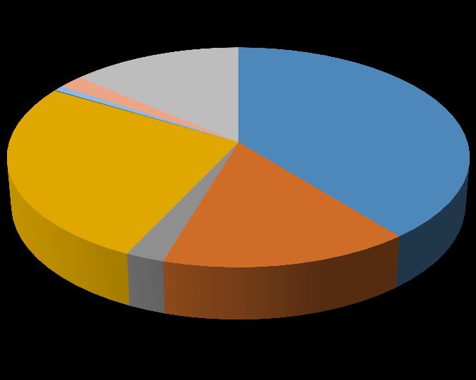 Zie hieronder de verdeling per categorie: UITSTOOT PER CATEGORIE 2014 0% 1% 0% 2% 14% 39% Normale ('grijze') elektriciteit Aardgas Verbruik benzine 27% Verbruik diesel Verbruik lpg 15% Zakelijk