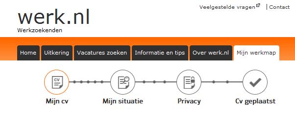Werk.nl Nieuwe indeling CV-maker Voor