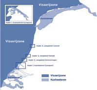 het Uitwateringskanaal te Katwijk en de havens van Scheveningen tot de meest zeewaarts gelegen waterkeringen.