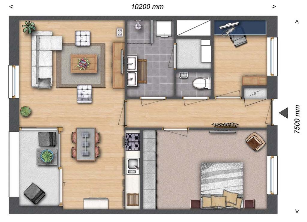 Begane grond driekamerappartement Tuin zuidwest Aantal: 1