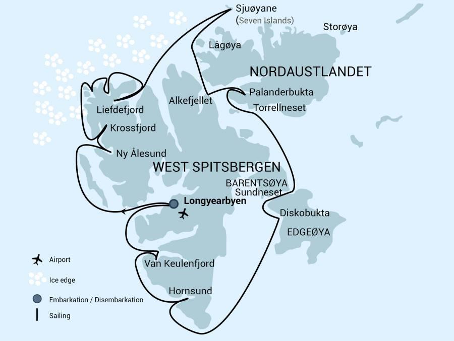 Rond Spitsbergen Circumnavigatie van Spitsbergen Titel: Reisdatum: Reiscode: Duur: Schip: Inscheping: Ontscheping: Taal: Summary: Meer over: Rond Spitsbergen 3 aug - 12