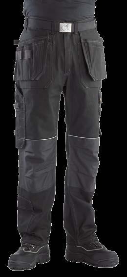 BX001 Buckskinz multi-pocket werkbroek Verkrijgbaar in het zwart 380 grams 100% katoen De beste basis voor een werkbroek