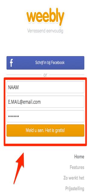 - NAAM - E-mailadres - PASWOORD Klik op de home page op de onderstaande knop.