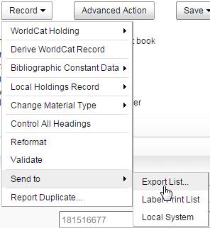 4.4 Records exporteren In Record Manager is het mogelijk records toe te voegen aan een lijst, en daarna deze lijst te exporteren.