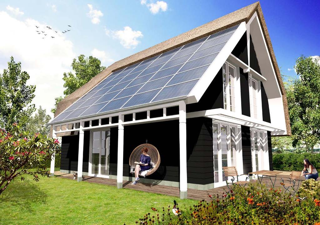Binnen en buiten genieten Bij ZuiverWonen gaan design, duurzaamheid en ambacht hand-in-hand. Dat ziet u aan het prachtige rieten dak m«t zonnepanelen.