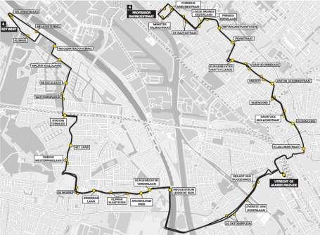 Vervoerplan 2017-2 Figuur 2.3 Nieuwe route lijn 4, die verlengd wordt van station Terwijde naar Key West (Haarrijn).