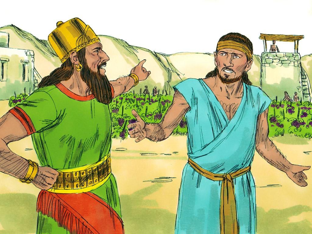 Met welk voorstel kwam koning Achab naar Naboth? 1 Koningen 21:2 2 En Achab sprak tot Naboth: Geef mij uw wijngaard, dan kan die mij tot moestuin dienen.