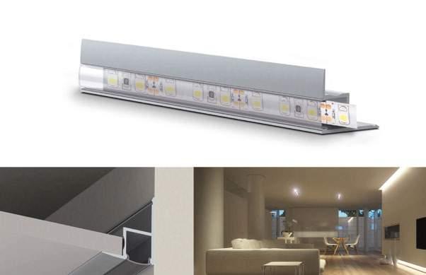 ALUMINIUM LED PROFIELEN (ALUMINIUM PROFILS LED) ALU-Ceiling, inbouw (montage encastré) ALU-Ceiling Inbouw Montage encastré 2 Opbouw aluminium LED profiel Gemaakt van geanodiseerd aluminium Zorgt