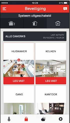 Het systeem kan worden bediend met contactloze tags en draadloze remote control key fobs of met de handige Total Connect Comfort app.