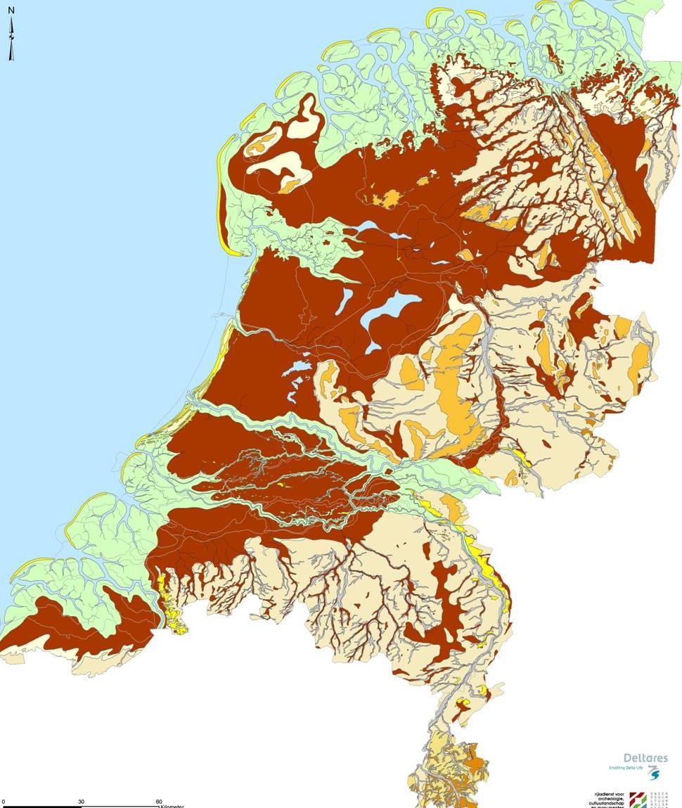 Paleogeografie van Nederland Heden Nieuwe tijd Middeleeuwen Romeinse tijd IJzertijd Bronstijd 2750 BC