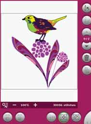 Pas uw garenkleur aan aan het borduurmotief. 3. Selecteer het borduurmotief van de enkele bloem (#CPQ_11) en borduur het. Selecteer het borduurmotief van de enkele bloem en borduur het 4.