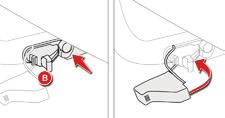 F Controleer, alvorens de kogel te monteren, of de met pijlen aangegeven contactpunten schoon zijn. Gebruik indien nodig een schone en zachte doek.