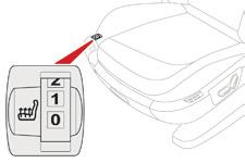 Comfort Bediening stoelverwarming Armsteun voor 3 Passagiersstoel met elektrische verstelling F Duw de schakelaar naar voren of naar achteren om de onderbeensteun uit of in te klappen.