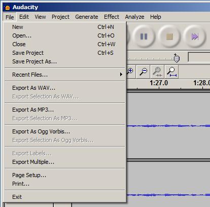 Audacity kan bestanden niet zelf als MP3 coderen, maar is wel geprogrammeerd om andere MP3 codeer