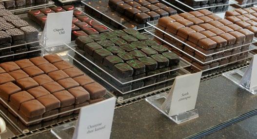 Visit our store and watch our chocolatiers making chocolates and truffles.