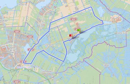 Bijlage 3 Fietsparcours 2017 (zie ook http://www.triathlon-nieuwkoop.nl/triathlon/parcours) Start vanuit Parc Fermee Nieuwveenseweg (groen gemarkeerd).