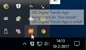 Deel 3a Pauzeknop Onderaan uw scherm in de taakbalk ziet u het logo van GfK Digital Trends App staan.