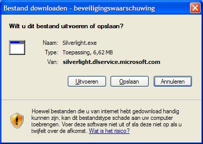 De browser zal voortaan bij opstarten zelf controleren of er een nieuwere versie van de Silverlight-software beschikbaar is. 6.