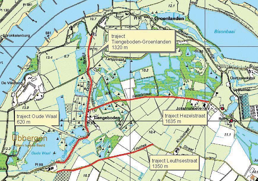 Probleemwegen voor migrerende amfibieën in de gemeente Ubbergen Alternatief Afsluiting is voor dit traject geen haalbaar alternatief. Figuur 10.