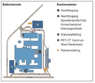 Bij de hoofdingang volgt u route 79 naar het