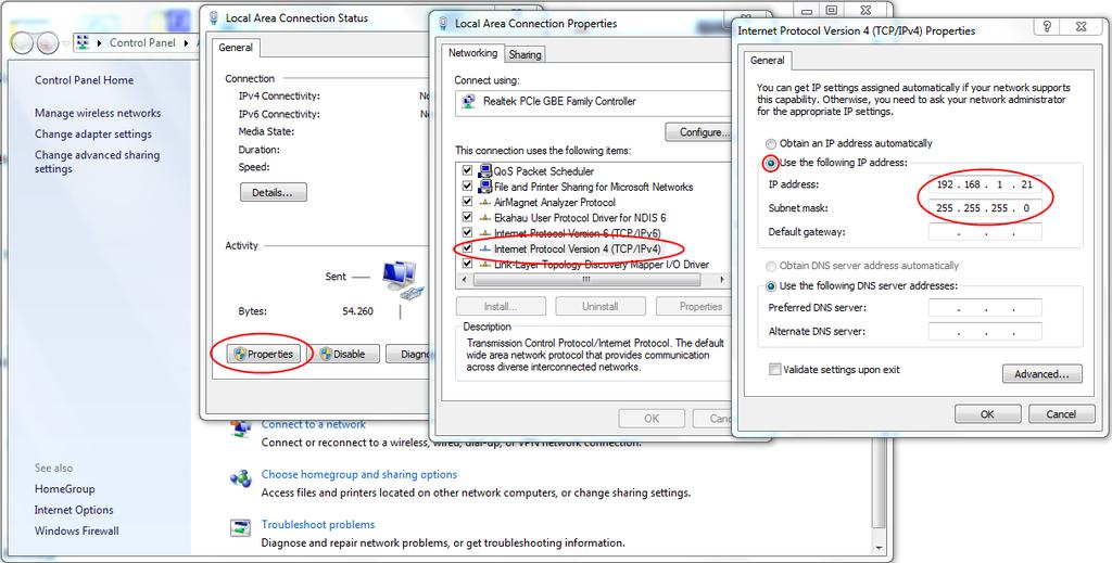 Computer Setup 1) Zorg, nadat de EnGenius is aangesloten en ingeschakeld, ervoor dat uw computer is opgestart. 2) Voor de volgende stappen, raadpleeg uw besturingssysteem gebruikershandleiding.