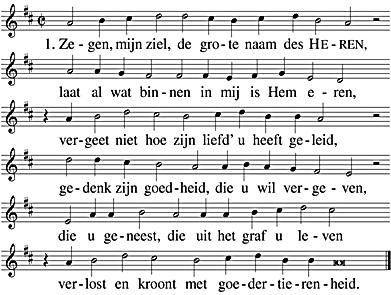 2 Wij zingen Lied (Psalm) 103 vers 1 en 3 3.