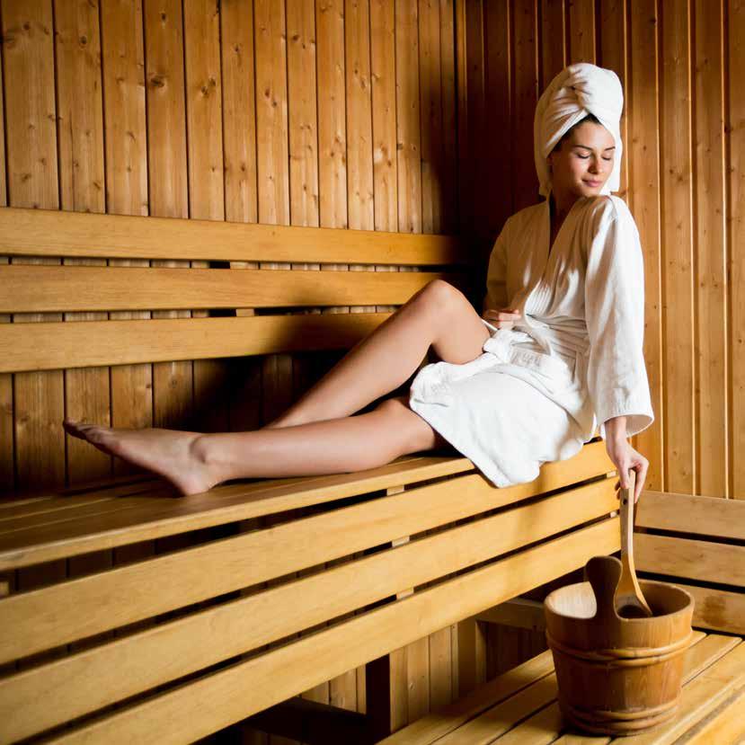 84 WELLNESS SAUNA WELLNESS SAUNA Genieten en verwennen, zowel wat betreft body als soul doet u door middel van ons kwalitatief eigentijds sauna gamma.