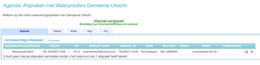 2. Ik ben de dag van mijn afspraak vergeten. Hoe kan ik mijn afspraak weer inzien of vinden? U kunt op twee manieren uw afspraak inzien: Manier 1: Log in via http://www.supersaas.