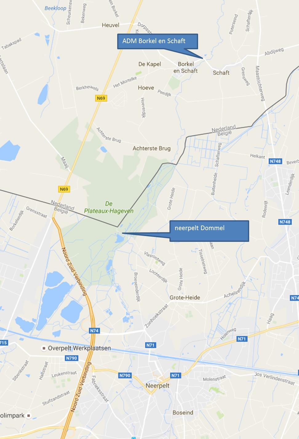 Afvoeren Voor het stroomgebied van de Dommel is ook in België een afvoer meetpunt aanwezig. Daarnaast meten we zelf de afvoeren benedenstrooms van de grens, bij Borkel en Schaft.